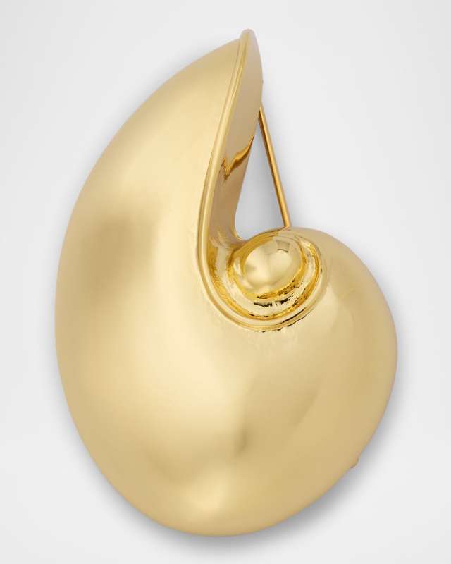 Golden Seashell Brooch